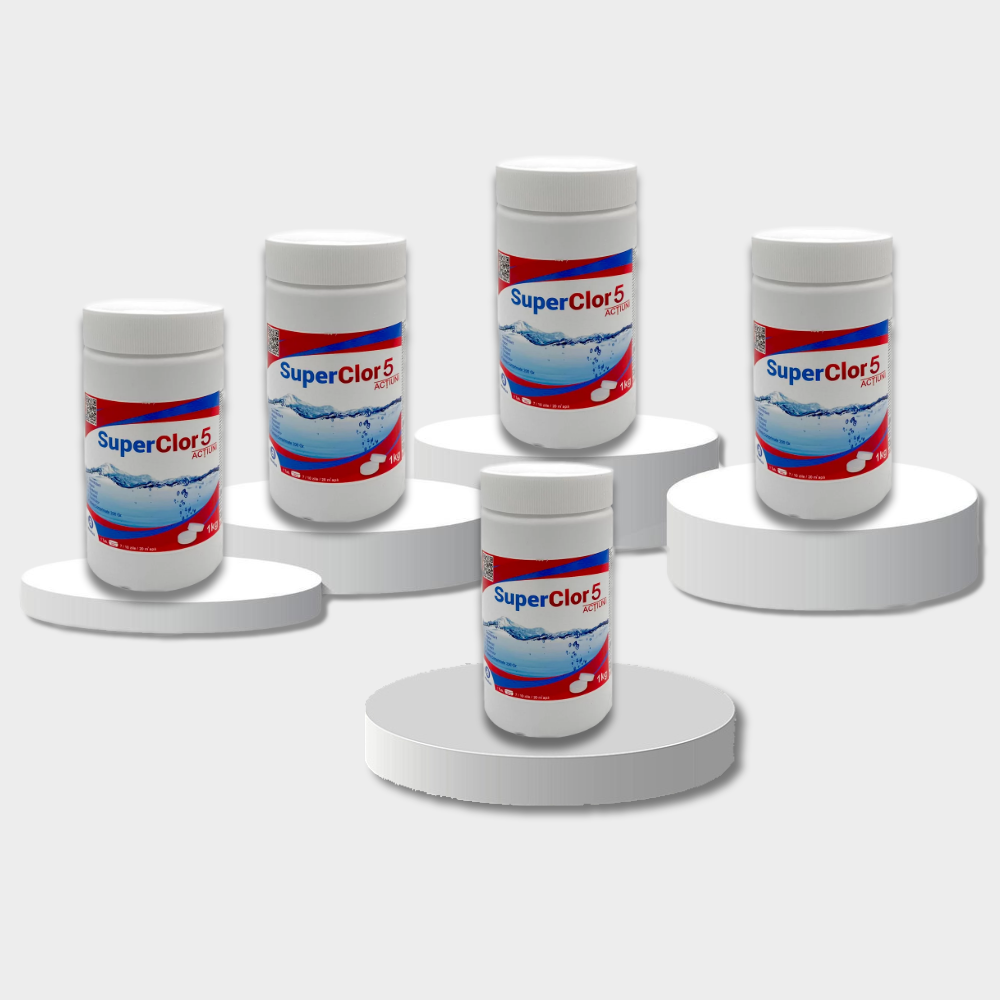 Dezinfectant pe baza de Clor pentru Piscine SuperClor 5 Actiuni Tab 200Gr, 1kg - imagine 2