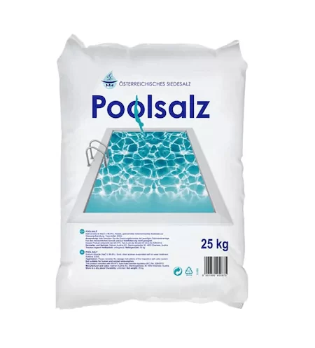 POOLSALZ este utilizat pentru a dezinfecta apa de baie a bazinelor de inot si este potrivit pentru toate bazinele cu sisteme de electroliza a sarii.