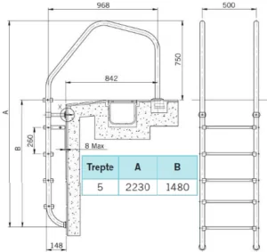 Scara Inox pentru piscina