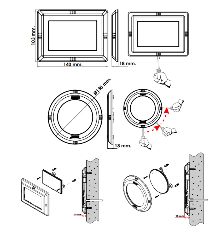 Led mic Alb - dreptunghiular pentru piscina beton 18 W - imagine 2